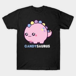 Candysaurus Stegosaurus Dinosaur Halloween Candy Corn T-Shirt